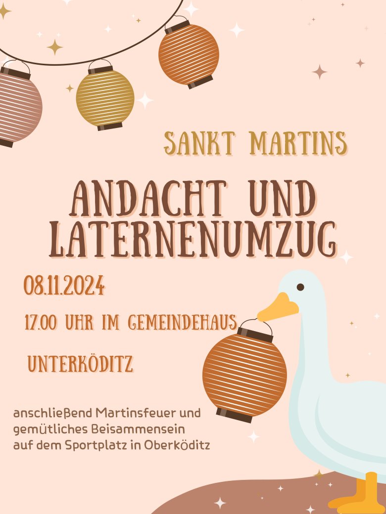 Orange Gelb Beige Illustrativ Sankt Martin Laternenumzug Martinsgans Veranstaltung Poster - 1